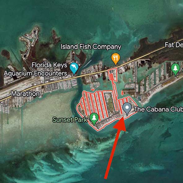 Florida Middle Key Sunset Beach Club location Map - 581 East Ocean Drive Key Colony Beach, FL 33051